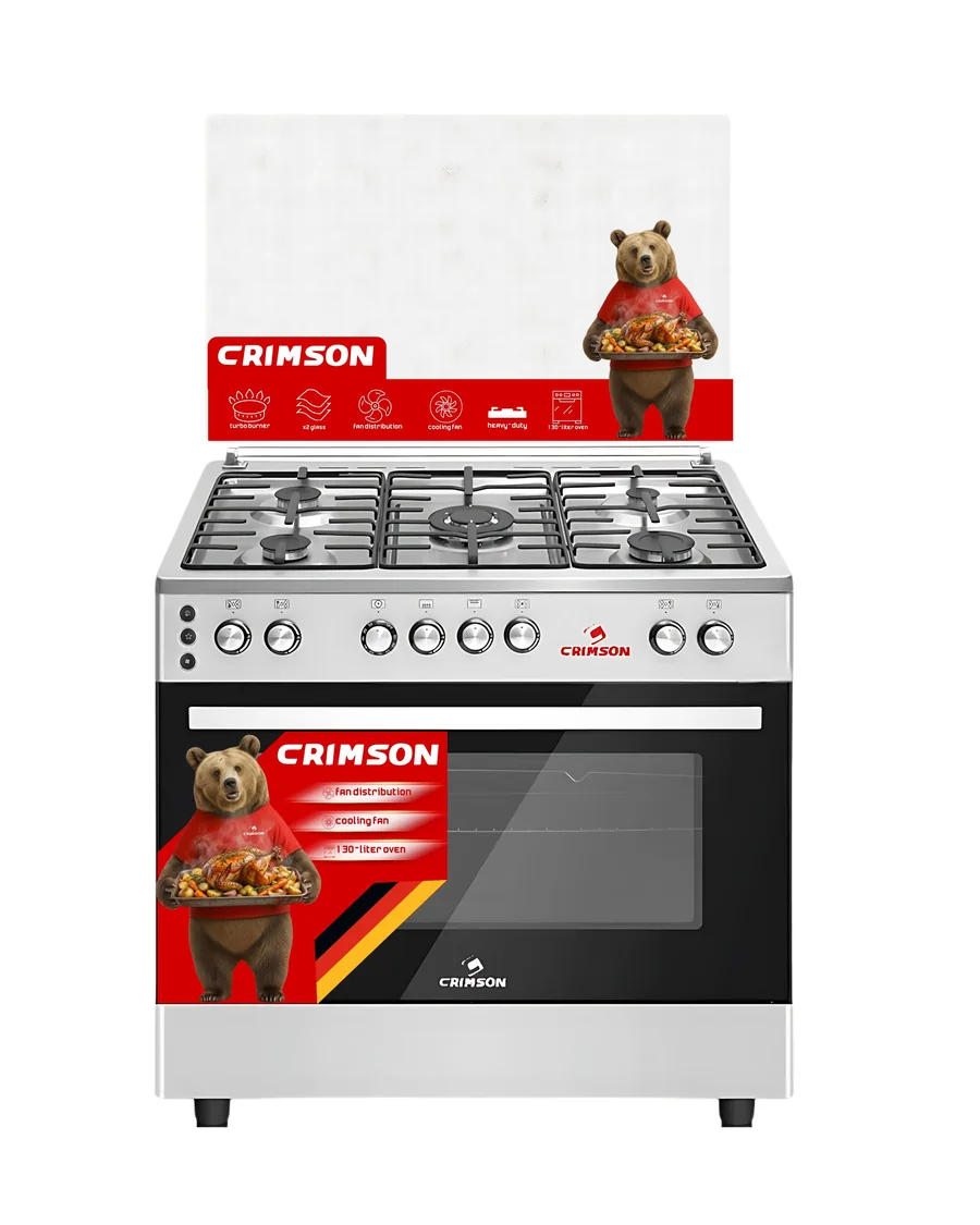 Crimson 90 cm Gas Cooker — Stainless steel