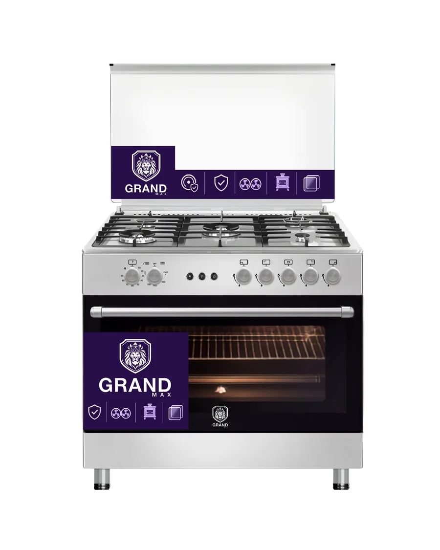 Grand Max 90 cm Gas Cooker — Stainless steel