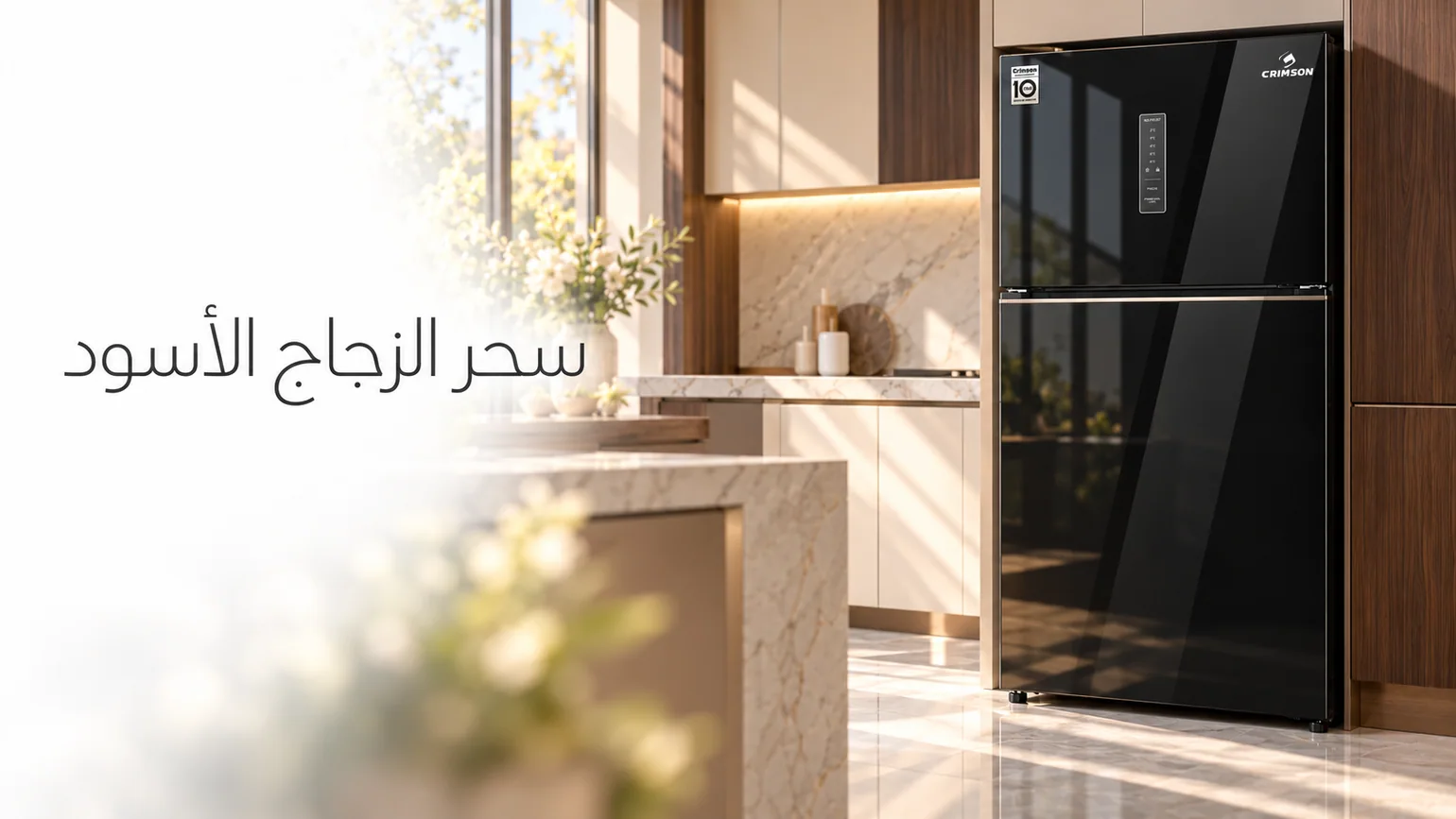 ثلاجة كرمسون 450 لتر — زجاج أسود lifestyle