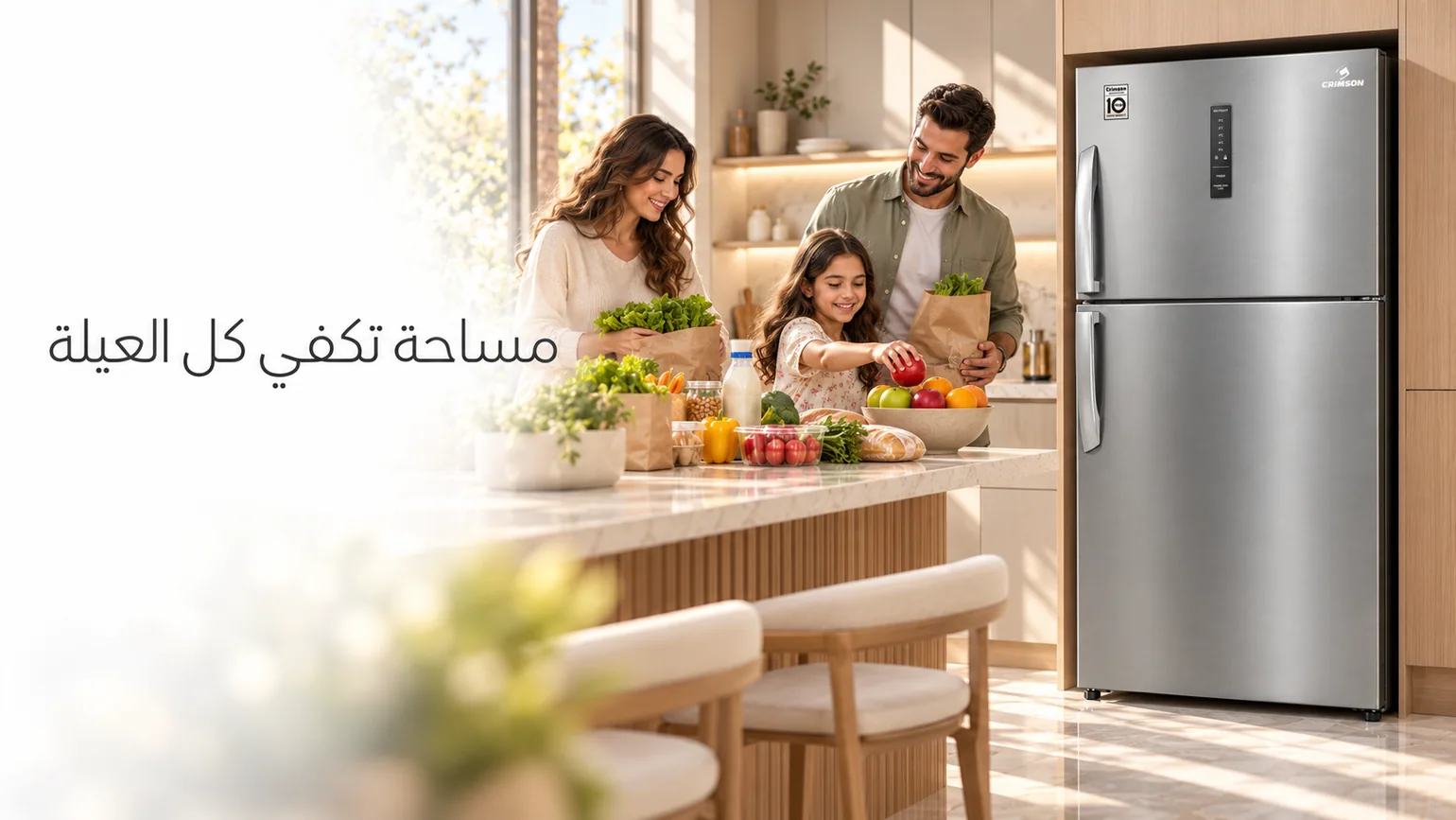 Crimson 550L Refrigerator — Stainless Steel lifestyle