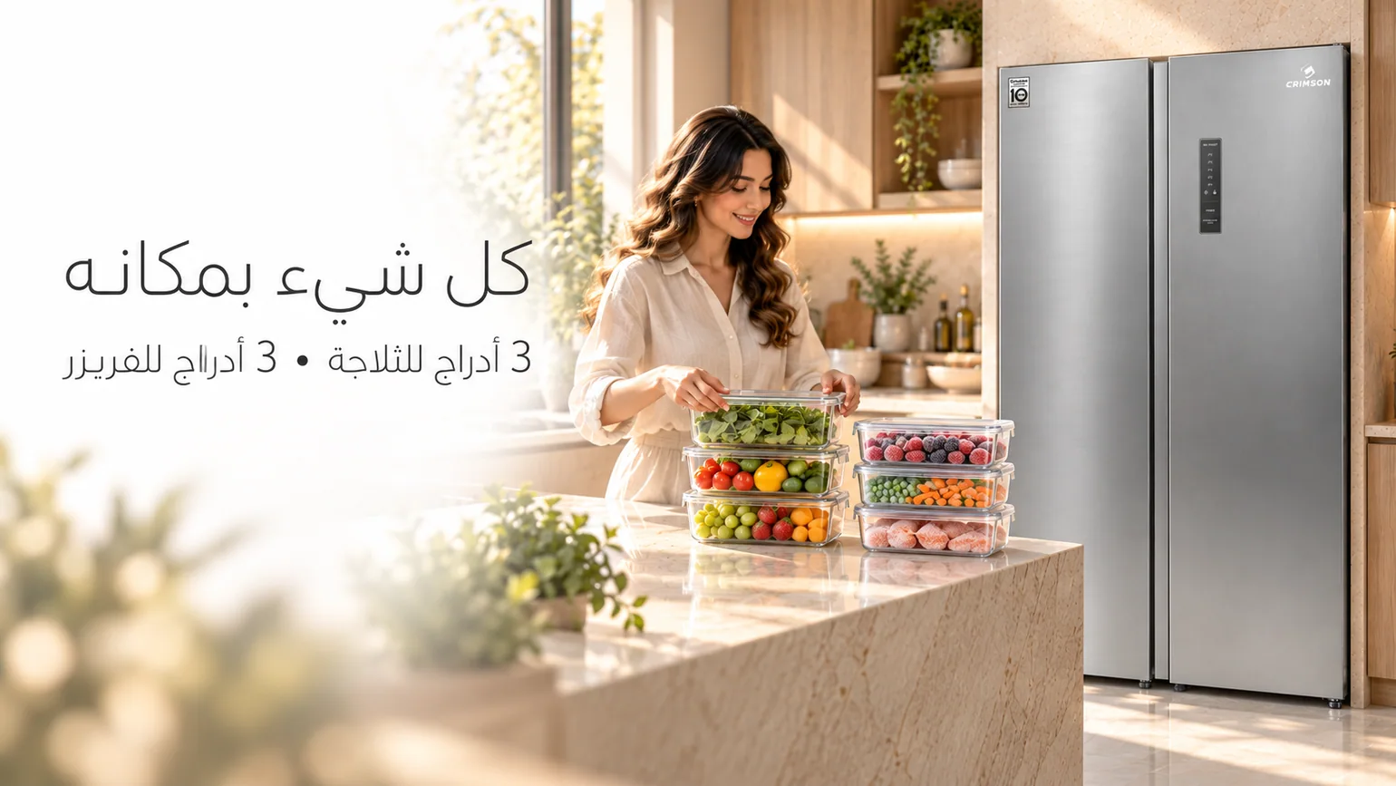 ثلاجة كرمسون 670 لتر — سايد باي سايد lifestyle